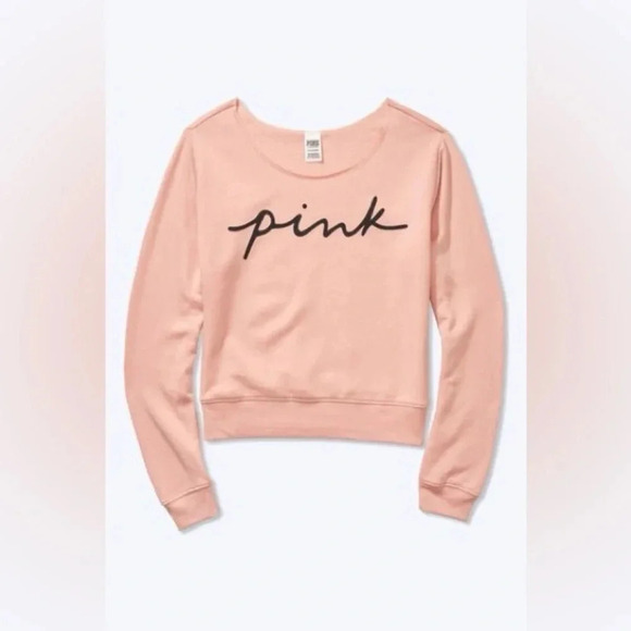 Victoria Secret Pink NWOT Peach Off The Shoulder Sweater. Size small - Picture 1 of 5